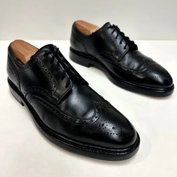 VERY GOOD Crockett & Jones x Ralph Lauren Swansea Black Calf Wingtip England 8.5 - Picture 4 of 15